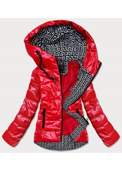 Metaliczna kurtka z kolorową podszewką czerwona (w708) ze sklepu goodlookin.pl w kategorii Kurtki damskie - zdjęcie 122563419