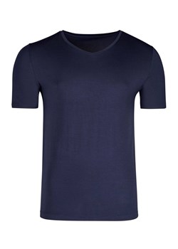 Koszulka męska z bambusa V-Neck Skiny granatowa 080317 ze sklepu piubiu_pl w kategorii T-shirty męskie - zdjęcie 122591307