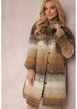 Beżowy Płaszcz Wełniany Lyphyth ze sklepu Renee odzież w kategorii Płaszcze damskie - zdjęcie 122739718