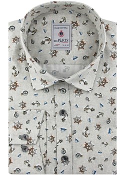 Koszula męska BIG PARIS w abstrakcyjne wzory z klasycznym kołnierzykiem 