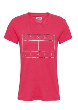 t-shirt damski  tommy jeans różowy ze sklepu Royal Shop w kategorii Bluzki damskie - zdjęcie 122762469