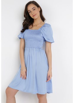 Niebieska Sukienka Drenlisa ze sklepu Born2be Odzież w kategorii Sukienki - zdjęcie 123058905