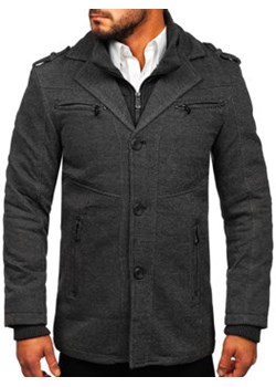 Szary płaszcz męski zimowy Denley 88803 ze sklepu Denley w kategorii Płaszcze męskie - zdjęcie 123068019