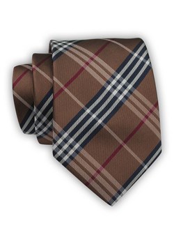 Krawat Alties (7 cm) - Brązowy w Kratę KRALTS0587 ze sklepu JegoSzafa.pl w kategorii Krawaty - zdjęcie 123136628