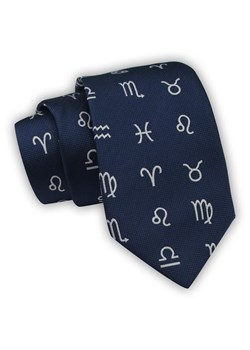 Krawat Alties (7 cm) - Znaki Zodiaku - Granatowy KRALTS0537 ze sklepu JegoSzafa.pl w kategorii Krawaty - zdjęcie 123136736