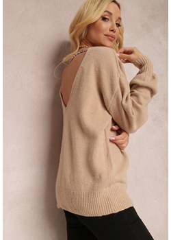 Beżowy Sweter z Łańcuszkiem Ampenia ze sklepu Renee odzież w kategorii Swetry damskie - zdjęcie 123522147