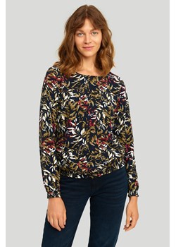Czarna, wiskozowa bluzka z florystycznym nadrukiem ze sklepu Greenpoint.pl w kategorii Bluzki damskie - zdjęcie 123524619