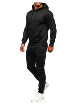 Czarny dres męski z kapturem Denley D003 ze sklepu Denley w kategorii Dresy męskie - zdjęcie 123847359