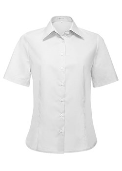 Bodara biała koszula  damska taliowana z krótkim rękawem ze sklepu ATELIER-ONLINE w kategorii Koszule damskie - zdjęcie 124181547
