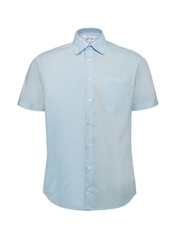 Bodara koszula niebieska męska  z krótkim rękawem Regular ze sklepu ATELIER-ONLINE w kategorii Koszule męskie - zdjęcie 124181667