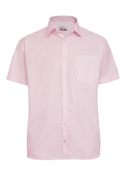 Koszula jasno różowa krótkim rękaw męska Regular ze sklepu ATELIER-ONLINE w kategorii Koszule męskie - zdjęcie 124181716