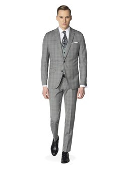 Szary garnitur w kratę slim fit Winman BURWIN 315/A ze sklepu Eye For Fashion w kategorii Garnitury męskie - zdjęcie 124433017