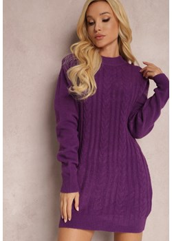 Ciemnofioletowy Sweter Zeriene ze sklepu Renee odzież w kategorii Swetry damskie - zdjęcie 124534416