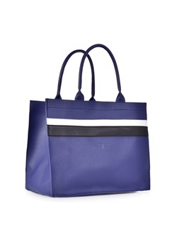 FC SHOPPER BAG elegancka torba w paski niebieska ze sklepu Moja Dedra - domodi w kategorii Torby Shopper bag - zdjęcie 124588436
