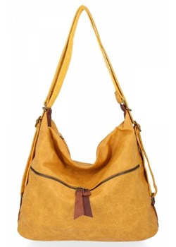 Uniwersalne Torebki Damskie XL z funkcją plecaczka firmy Andrea Massi Musztarda (kolory) ze sklepu PaniTorbalska w kategorii Torby Shopper bag - zdjęcie 124656147