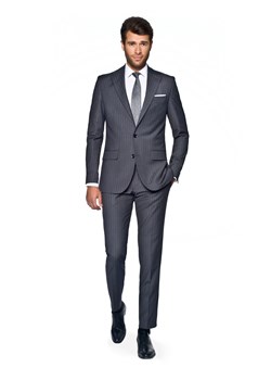 Szary garnitur w prążki Winman Awin 313 slim fit ze sklepu Eye For Fashion w kategorii Garnitury męskie - zdjęcie 124656369