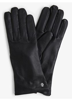 ROECKL Skórzane rękawiczki z dodatkiem kaszmiru Kobiety skóra czarny jednolity ze sklepu vangraaf w kategorii Rękawiczki damskie - zdjęcie 124664946