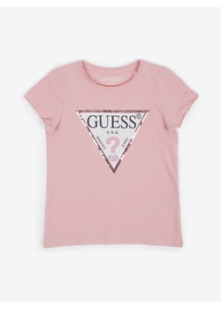 Bluzka dziewczęca Guess różowa z bawełny 