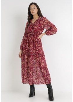 Bordowa Sukienka Zelonia ze sklepu Born2be Odzież w kategorii Sukienki - zdjęcie 124887867