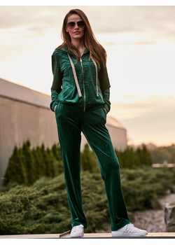Zielone welurowe spodnie L'AF Nell ze sklepu Eye For Fashion w kategorii Spodnie damskie - zdjęcie 124962488