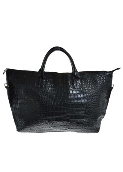 Shopper bag Pantofelek24 czarna ze skóry ekologicznej na ramię 