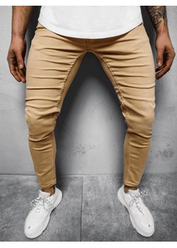 Spodnie jeansowe męskie beżowe OZONEE O/4643 ze sklepu ozonee.pl w kategorii Jeansy męskie - zdjęcie 125284319