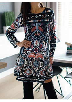 Sukienka z Etnicznym Wzorem Samoa ze sklepu ModnaKiecka.pl w kategorii Sukienki - zdjęcie 125376369