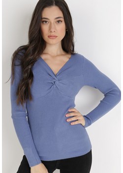 Niebieski Sweter Ampippe ze sklepu Born2be Odzież w kategorii Swetry damskie - zdjęcie 125409596