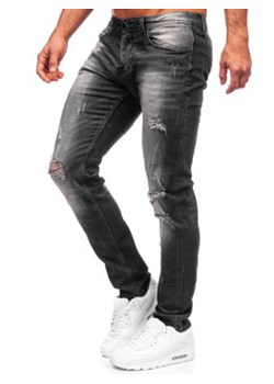 Czarne spodnie jeansowe męskie regular fit Denley MP002N ze sklepu Denley w kategorii Jeansy męskie - zdjęcie 125431985