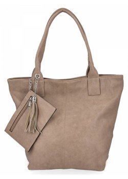 Shopper bag Hernan wakacyjna duża matowa ze skóry ekologicznej na ramię 