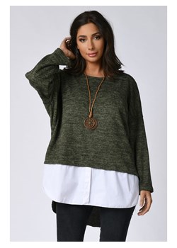 Sweter damski Plus Size Company z okrągłym dekoltem 