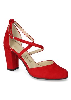 Sandały Marko-But 1002 Czerwone zamsz ze sklepu Arturo-obuwie w kategorii Czółenka - zdjęcie 125773305