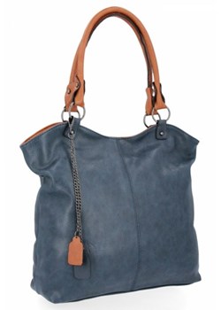Duże Torebki Damskie Uniwersalny Shopper Bag firmy Hernan Granat (kolory) ze sklepu PaniTorbalska w kategorii Torby Shopper bag - zdjęcie 125775799