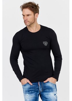 Emporio Armani Underwear- Czarny longsleeve męski z emotką ze sklepu outfit.pl w kategorii T-shirty męskie - zdjęcie 125778846