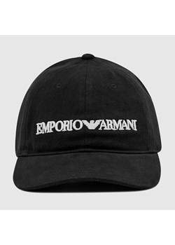 EMPORIO ARMANI - Czarna czapka z daszkiem i białym logo ze sklepu outfit.pl w kategorii Czapki z daszkiem męskie - zdjęcie 125934716