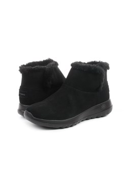 Skechers śniegowce damskie płaskie czarne bez wzorów  ze sklepu Office Shoes Polska w kategorii Śniegowce damskie - zdjęcie 126076296