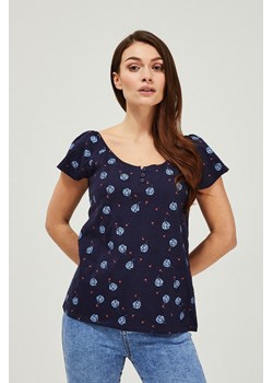 Bawełniana bluzka z nadrukiem ze sklepu Moodo.pl w kategorii Bluzki damskie - zdjęcie 126155506