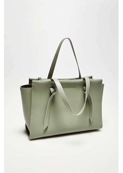 Shopper bag Moodo.pl zielona na ramię ze skóry ekologicznej elegancka 
