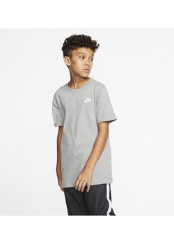 T-shirt chłopięce szary Nike bawełniany 