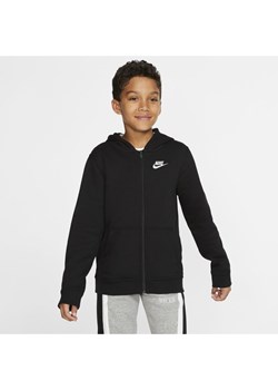 Bluza z kapturem i zamkiem na całej długości dla dużych dzieci Nike Sportswear Club - Czerń ze sklepu Nike poland w kategorii Bluzy chłopięce - zdjęcie 126287178