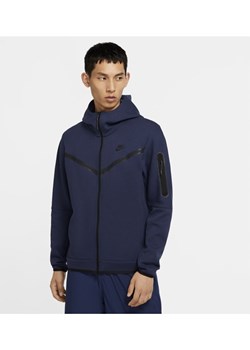 Męska bluza z kapturem i zamkiem na całej długości Nike Sportswear Tech Fleece - Niebieski ze sklepu Nike poland w kategorii Bluzy męskie - zdjęcie 126288617