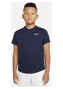 Koszulka do tenisa z krótkim rękawem dla dużych dzieci (chłopców) NikeCourt Dri-FIT Victory - Niebieski ze sklepu Nike poland w kategorii T-shirty chłopięce - zdjęcie 126289255
