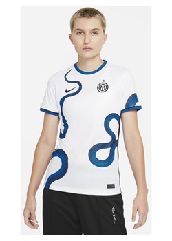 Damska koszulka piłkarska Nike Dri-FIT Inter Mediolan 2021/22 Stadium (wersja wyjazdowa) - Biel ze sklepu Nike poland w kategorii Bluzki damskie - zdjęcie 126289366