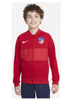 Dresowa bluza piłkarska z zamkiem na całej długości dla dużych dzieci Atlético Madryt - Czerwony ze sklepu Nike poland w kategorii Bluzy chłopięce - zdjęcie 126289536