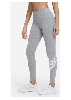 Damskie legginsy z wysokim stanem i logo Nike Sportswear Essential - Szary ze sklepu Nike poland w kategorii Spodnie damskie - zdjęcie 126290519