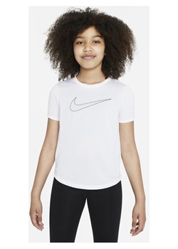 Koszulka treningowa z krótkim rękawem dla dużych dzieci (dziewcząt) Nike Dri-FIT One - Biel ze sklepu Nike poland w kategorii Bluzki dziewczęce - zdjęcie 126293646