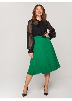 Zielona spódnica z plisami Bialcon ze sklepu Eye For Fashion w kategorii Spódnice - zdjęcie 126491688