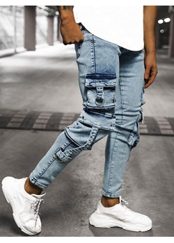 Spodnie jeansowe męskie jasno-niebieskie OZONEE O/B5961 ze sklepu ozonee.pl w kategorii Jeansy męskie - zdjęcie 126502507
