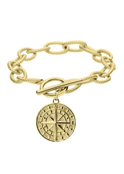 Gruby, pozłacany łańcuch bransoletka z kompasem stal szlachetna ze sklepu manoki.pl w kategorii Bransoletki - zdjęcie 126521677
