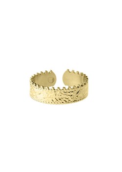 Pozłacany pierścionek regulowany korona w stylu obrączki ze sklepu manoki.pl w kategorii Pierścionki - zdjęcie 126522146